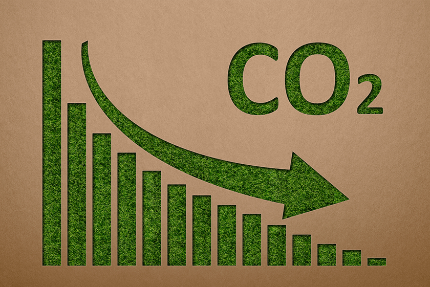 Chart showing decrease in CO2