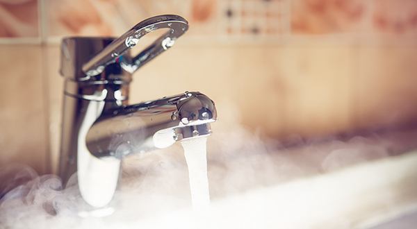 faucet with steam