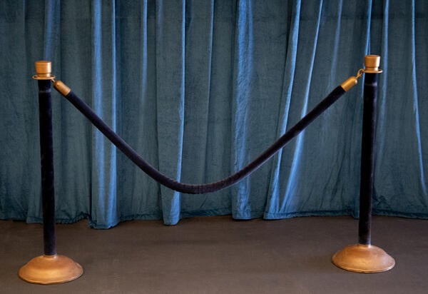 Stanchions: Metal Fabric — Dark Blue, Gold Cap