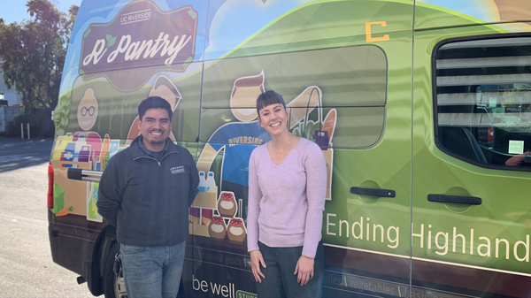 R'Pantry Employees came to the Facilities Services administrative offices to pick up six boxes of donated food and toiletry items.