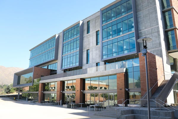 Exterior of a multi-story building with windows