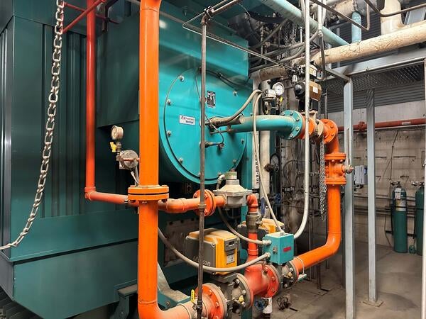 teal and orange boiler