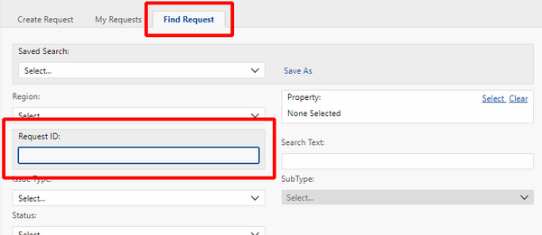 Find request using a Request ID