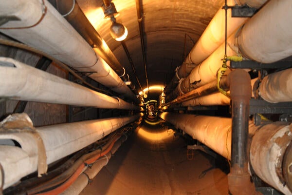 inside steam tunnel