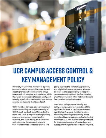 First page of the key policy