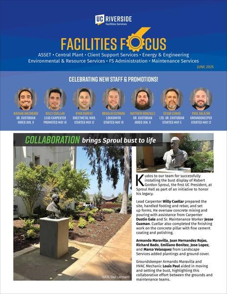 Flyer of latest news including hires and projects