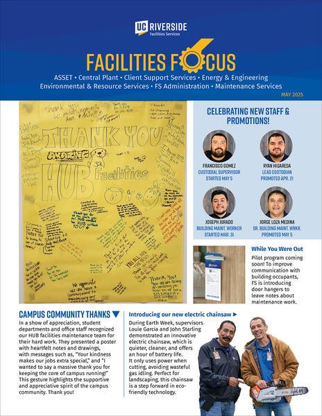 Flyer of latest news including hires and projects