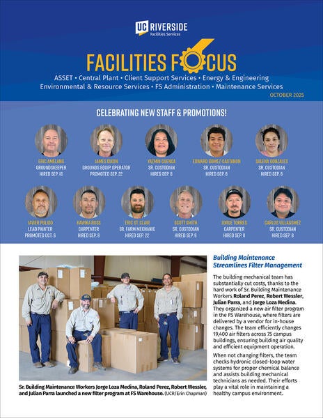 Flyer of latest news including hires and projects