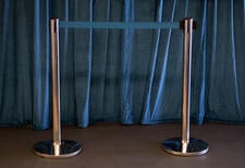 Stanchions: Chrome Pole with Blue Control Tape